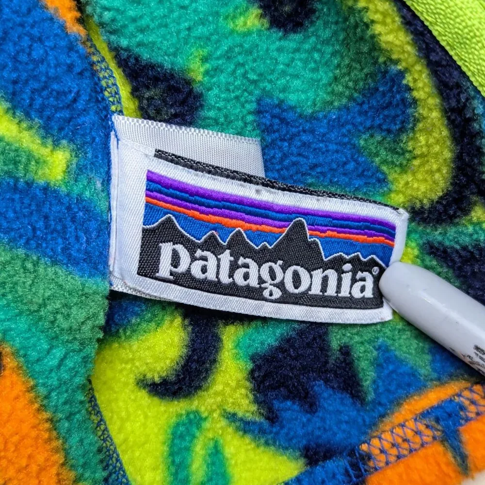Patagonia Synchilla Fleece Jacket Full Zip Hoody Forest Birds‎ Vintage Y2K 6 Mos